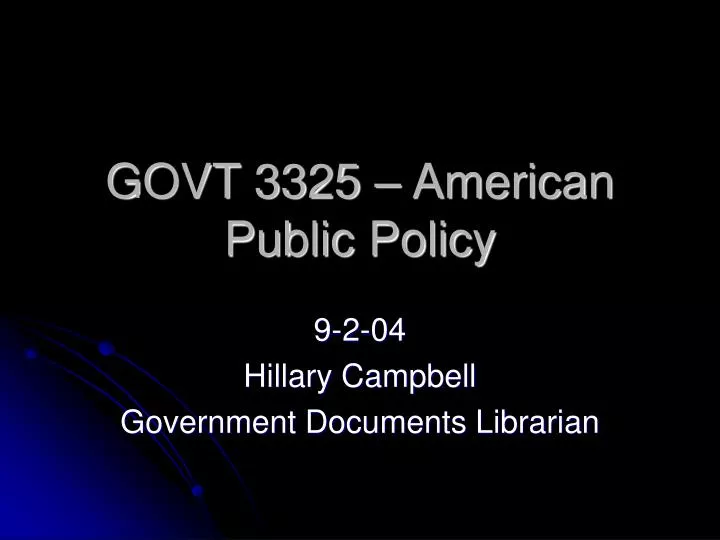 govt 3325 american public policy