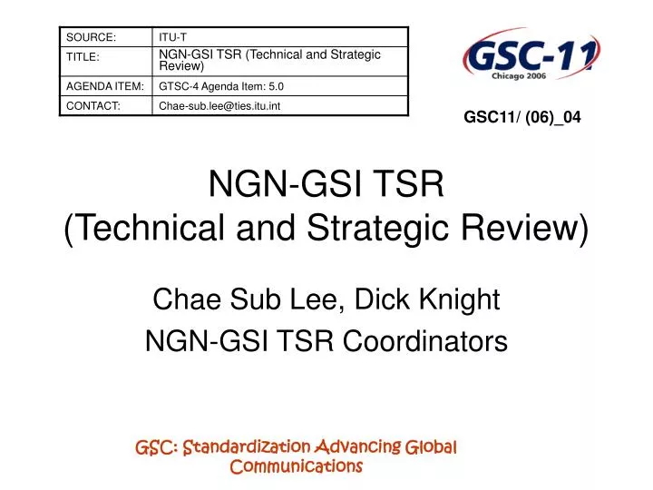 ngn gsi tsr technical and strategic review