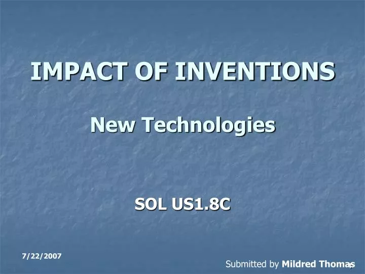 impact of inventions new technologies
