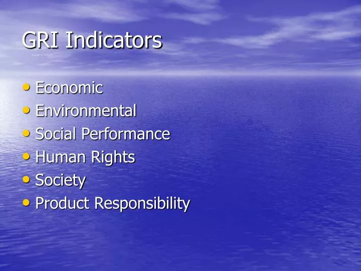 gri indicators