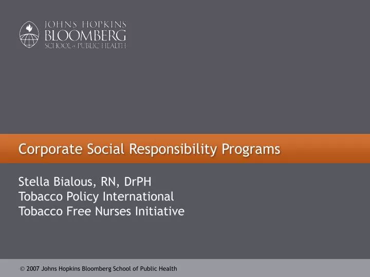 corporate social responsibility programs