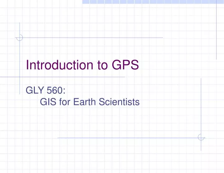 introduction to gps