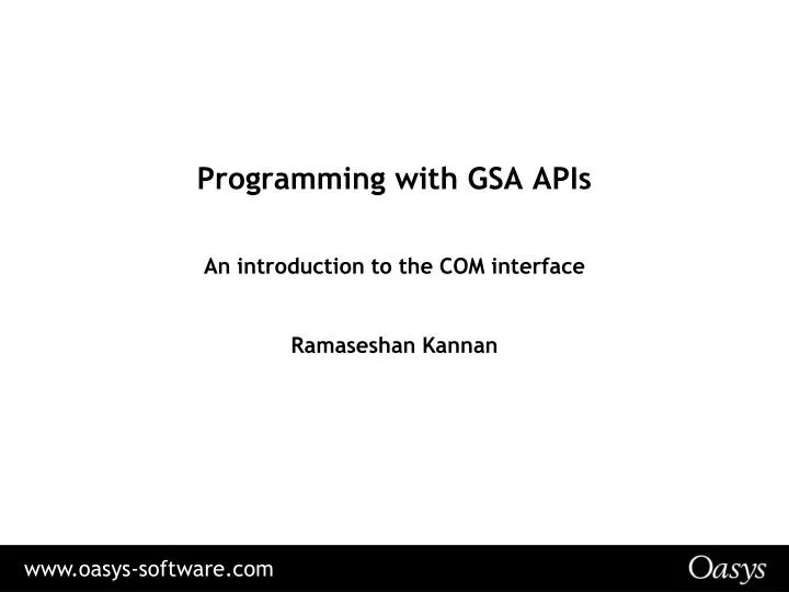 programming with gsa apis