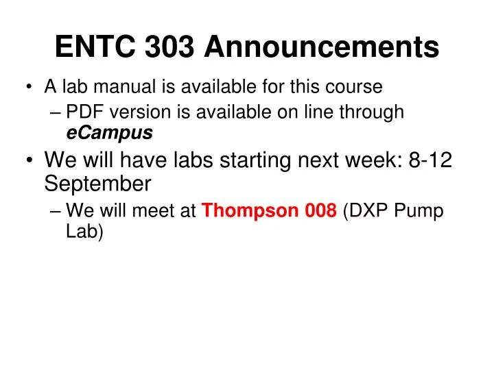 entc 303 announcements