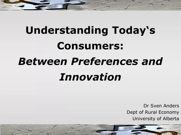 understanding today s consumers between preferences and innovation