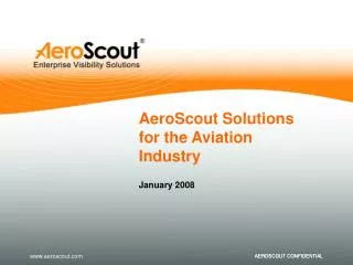 AeroScout Solution s for the Aviation Industry