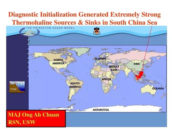 diagnostic initialization generated extremely strong thermohaline sources sinks in south china sea
