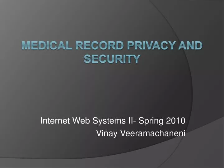 internet web systems ii spring 2010 vinay veeramachaneni