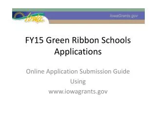 FY15 Green Ribbon Schools Applications