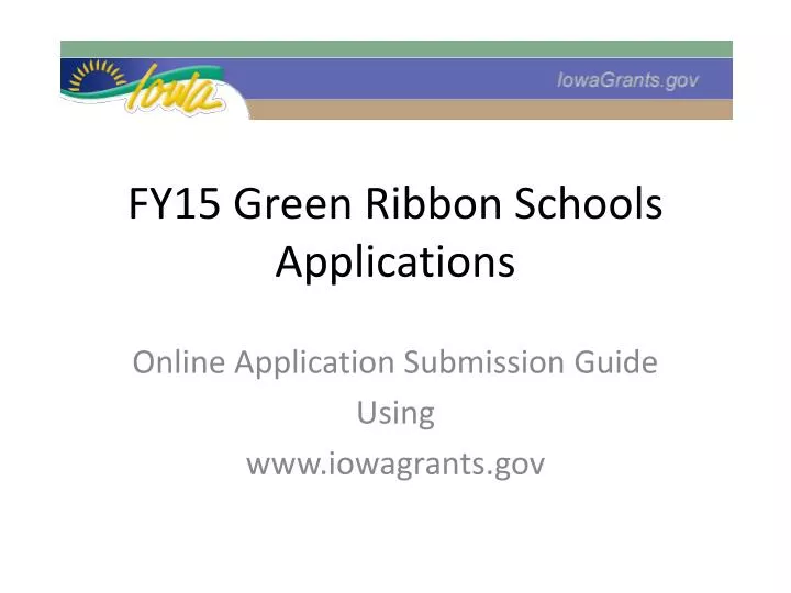 fy15 green ribbon schools applications