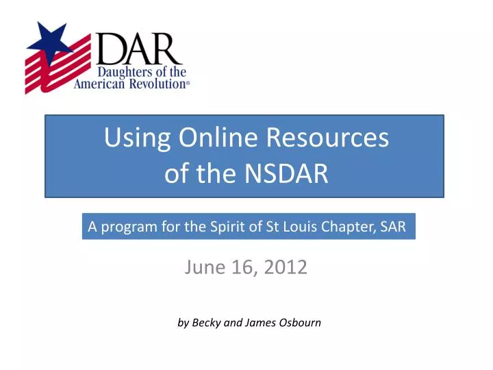 using online resources of the nsdar
