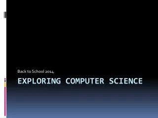 Exploring Computer Science