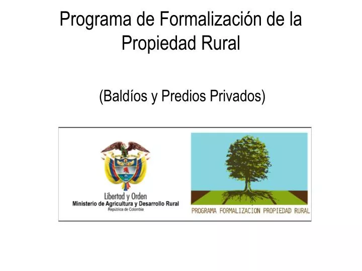 programa de formalizaci n de la propiedad rural