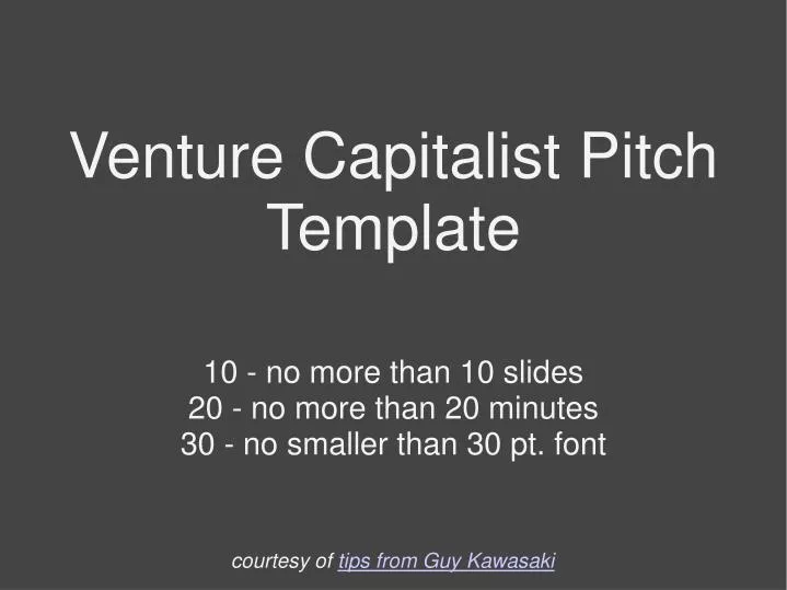 venture capitalist pitch template