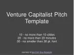 Venture Capitalist Pitch Template - slide 1