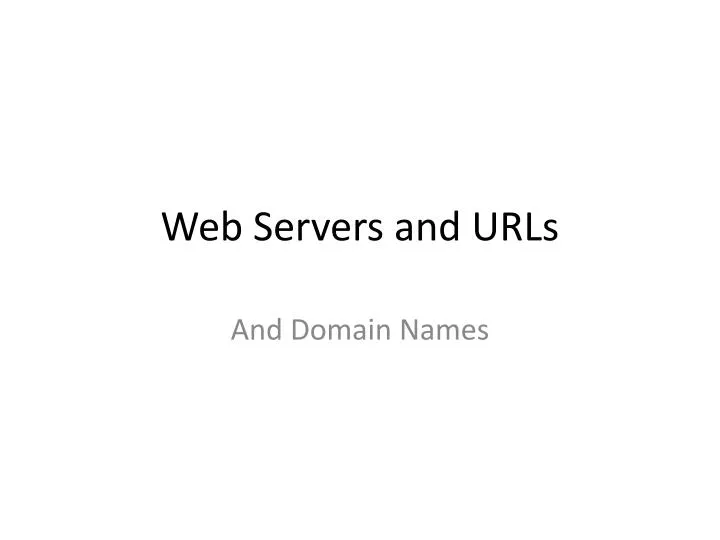 web servers and urls