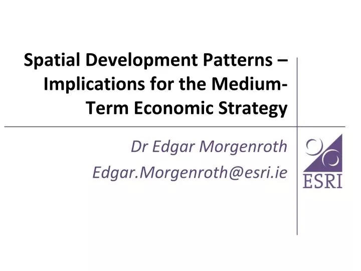 spatial development patterns implications for the medium term economic strategy