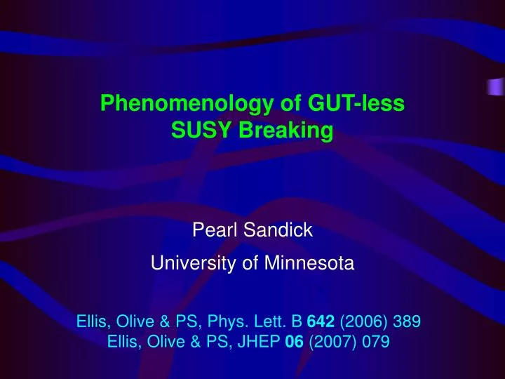 phenomenology of gut less susy breaking