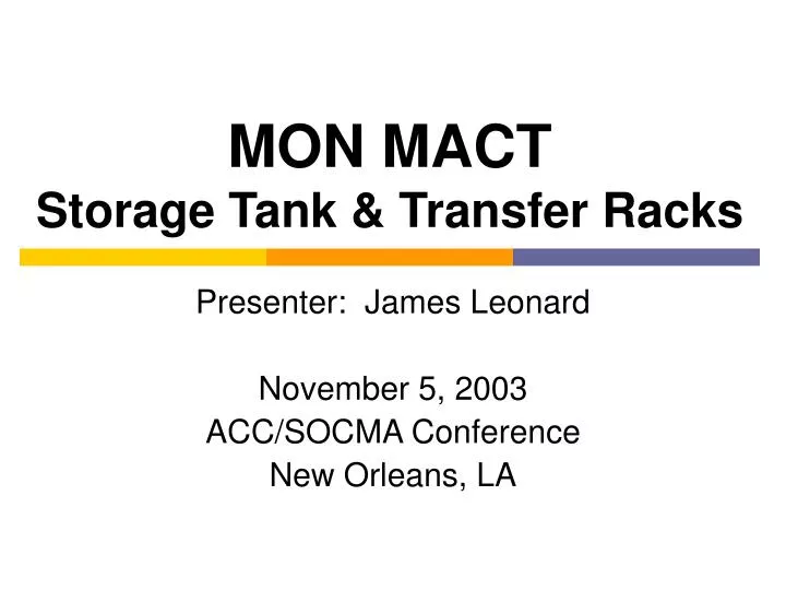 mon mact storage tank transfer racks