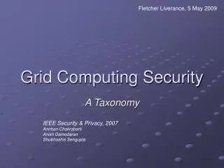 Grid Computing Security