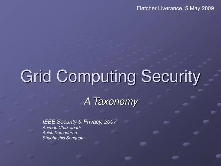 grid computing security