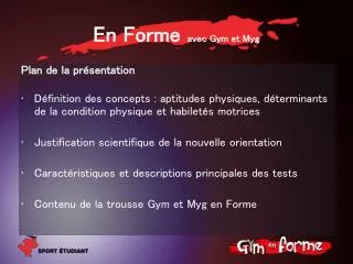 en forme avec gym et myg