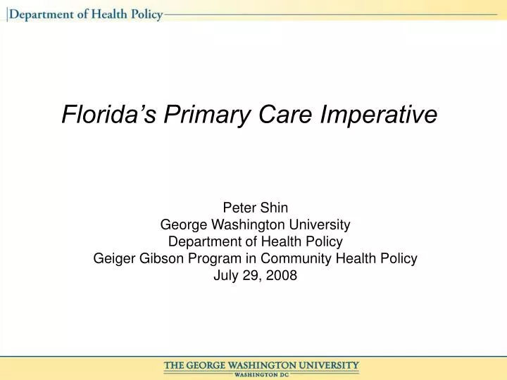 florida s primary care imperative
