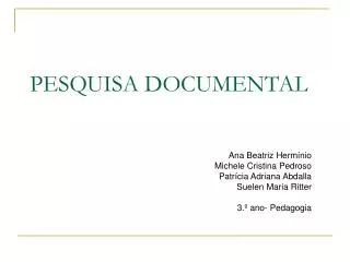pesquisa documental