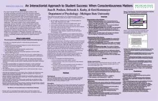 An Interactionist Approach to Student Success: When Conscientiousness Matters
