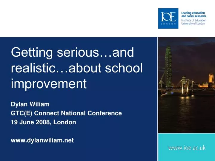 getting serious and realistic about school improvement