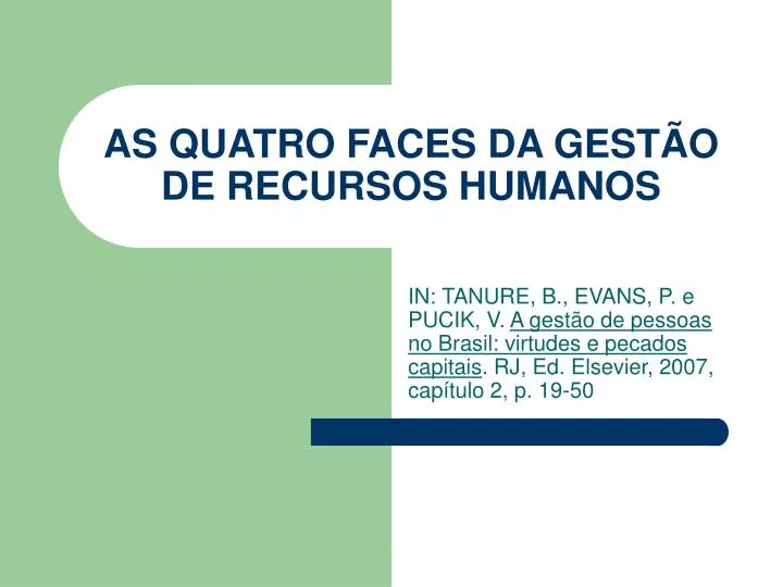 as quatro faces da gest o de recursos humanos