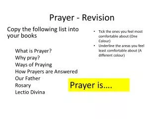 Prayer - Revision