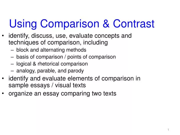 using comparison contrast