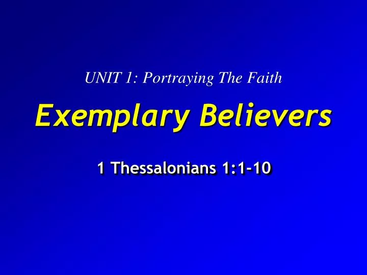 exemplary believers