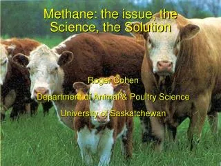 Methane: the issue, the Science, the Solution
