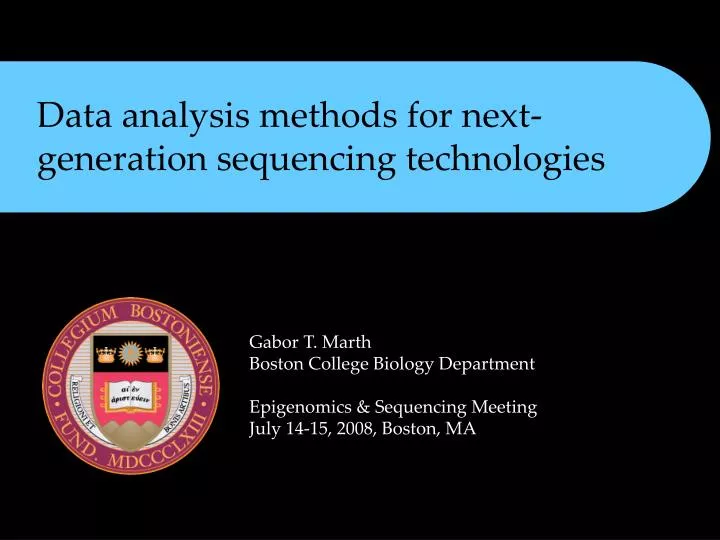 data analysis methods for next generation sequencing technologies