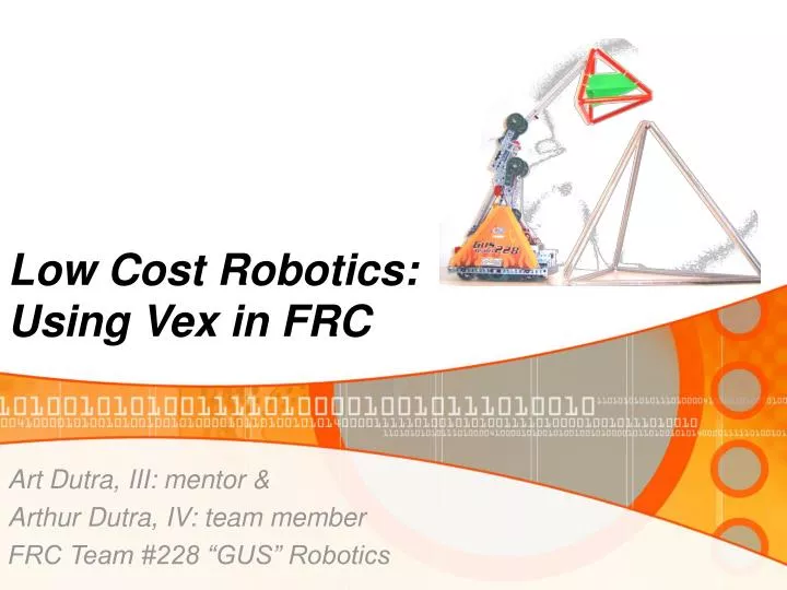 low cost robotics using vex in frc