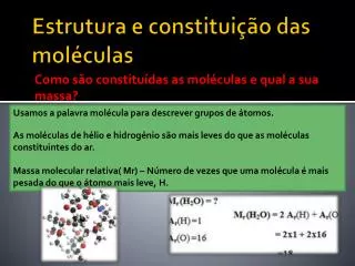 estrutura e constitui o das mol culas