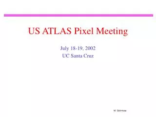 US ATLAS Pixel Meeting