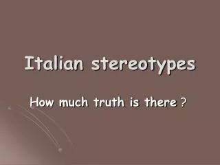 Italian stereotypes