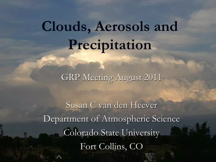 clouds aerosols and precipitation