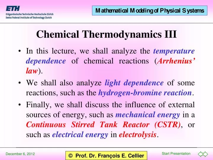 chemical thermodynamics iii