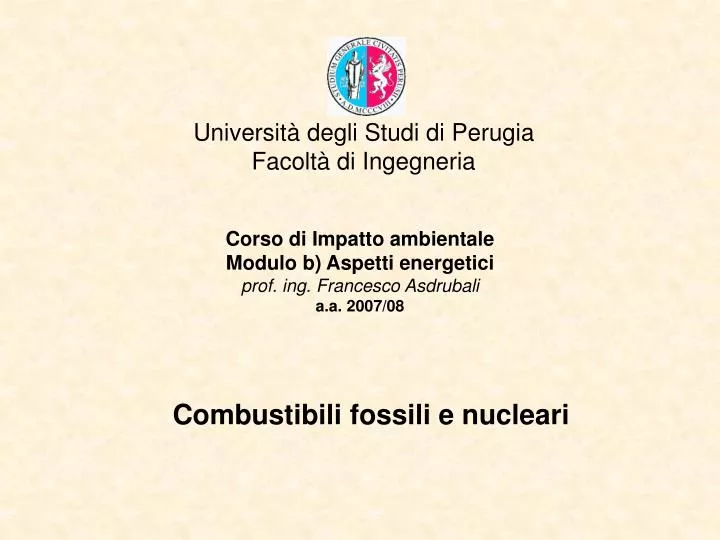 universit degli studi di perugia facolt di ingegneria