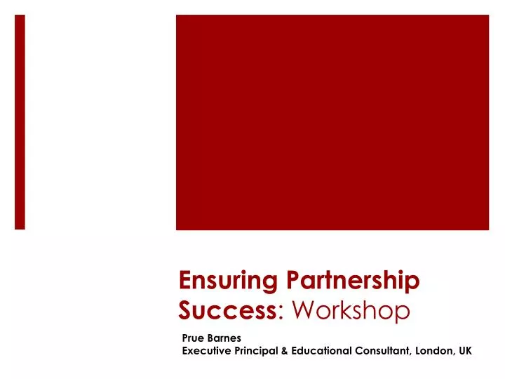 ensuring partnership success workshop