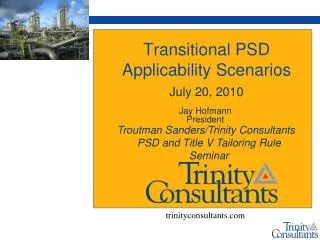Transitional PSD Applicability Scenarios