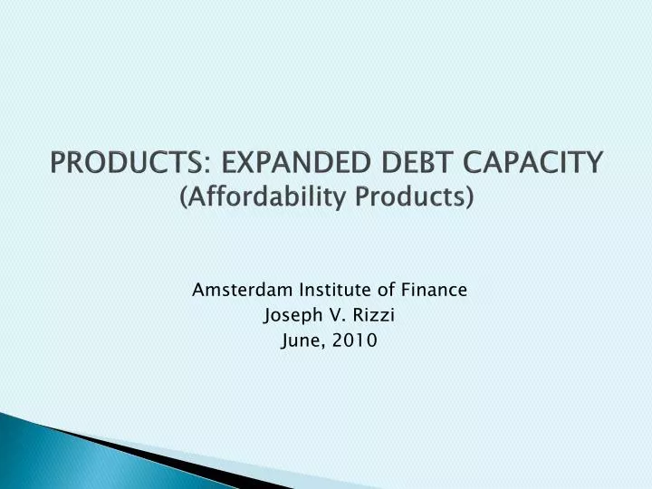 amsterdam institute of finance joseph v rizzi june 2010
