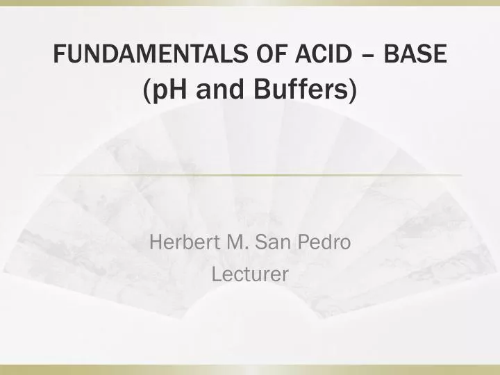 fundamentals of acid base ph and buffers