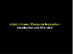 CISB213 Human Computer Interaction Introduction and Overview - slide 1