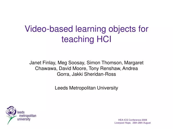 video based learning objects for teaching hci