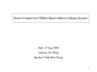 Power Control for CDMA Macro-Micro Cellular System